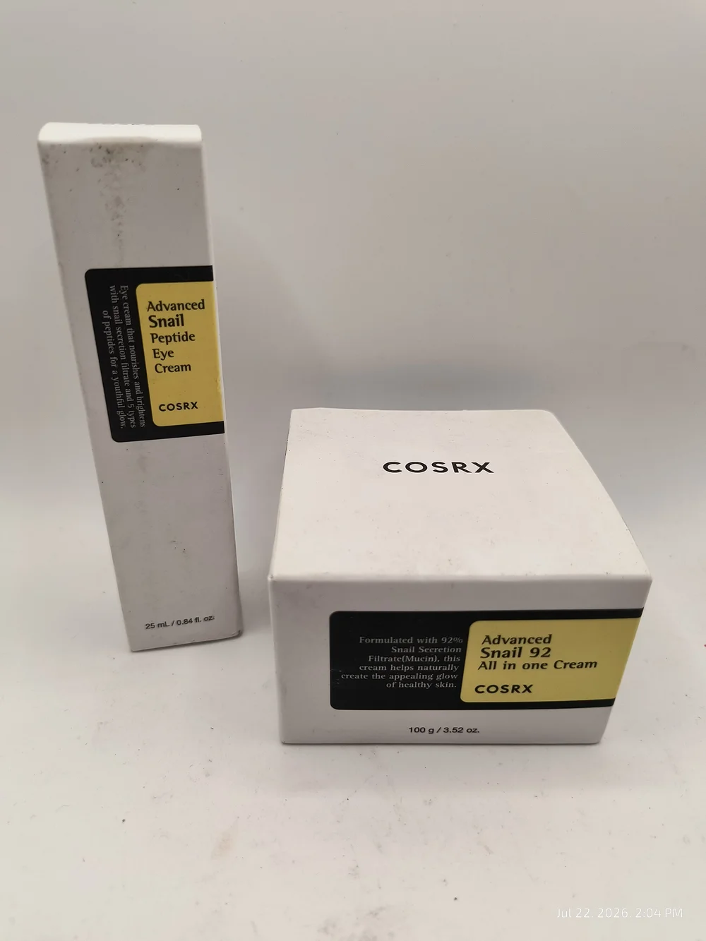 COSRX Advanced Snail Peptide Eye Cream & All In One Cream Exp 2027